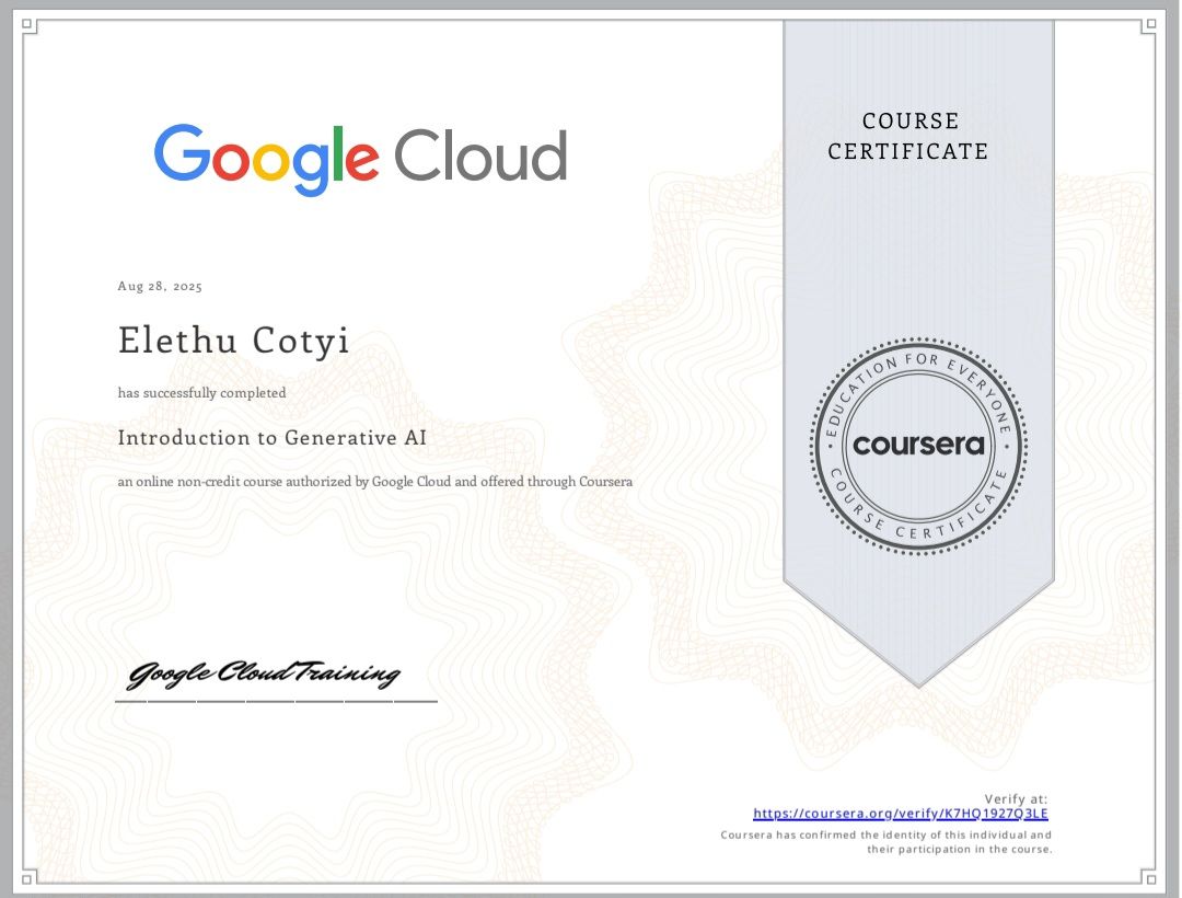 Introduction to Generative AI Certificate